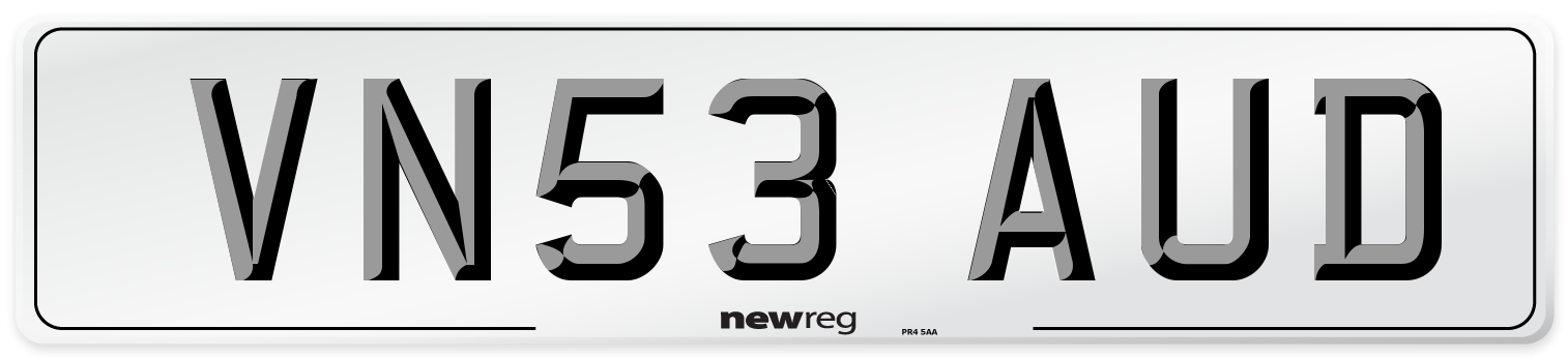 VN53 AUD Number Plate from New Reg